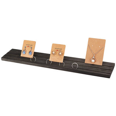 3-Slot Rectangle Wood Earring Display Card Stands