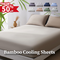 ZonLi Bamboo Cooling Fitted Sheets（Without Pillowcases）, 100% Rayon Derived from Bamboo Cooling Fitted Sheet ，Queen Siz...