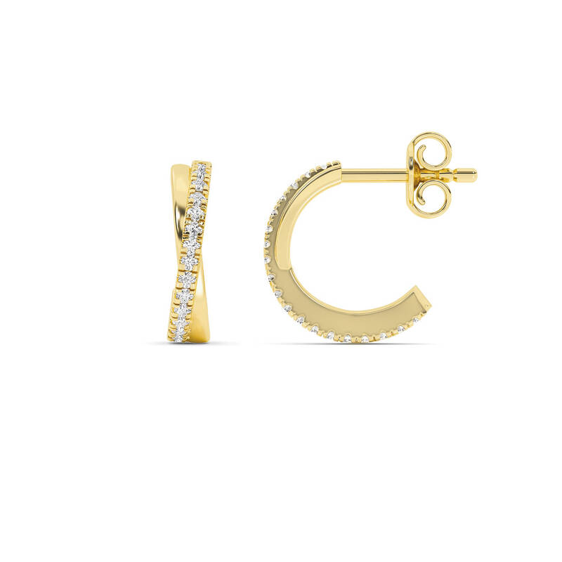 Gia Dainty Lab Grown Diamond Huggie Earrings | 14K Yellow Gold 1/5 ct. tw.