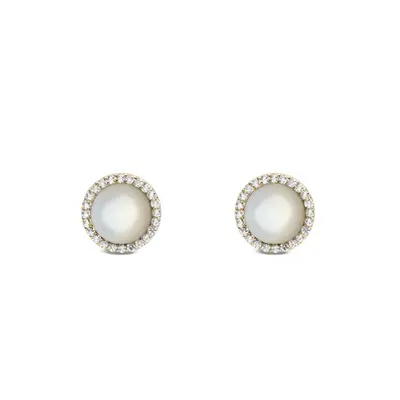 Daniel wellington Gold-plated stud earrings with mother-of-pearl and crystals Audrey DW00401405