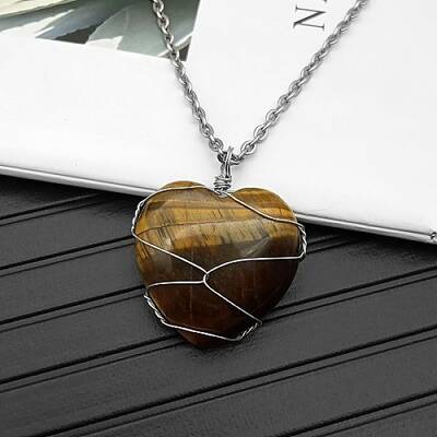 Natural Tiger Eye Pendant Necklaces