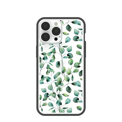 Clear Eucalyptus iPhone 13 Pro Max Case With Black Ridge