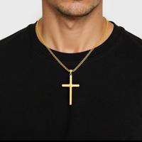 Punk Cross Pendant Link Chain for Men 316L 22/24in Stainless Steel Hip Hop Necklace Gold Silver Fashion Jewelry Cross Necklac...