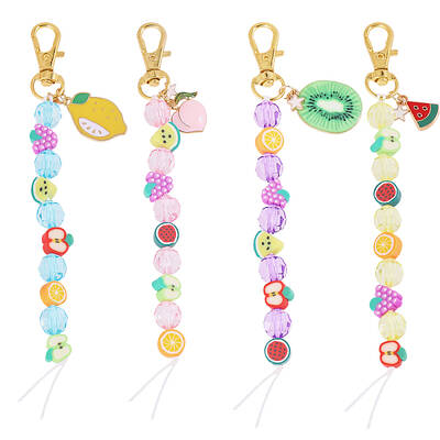 Fruit Polymer Clay & Acrylic & Alloy Enamel Locking Stitch Marker