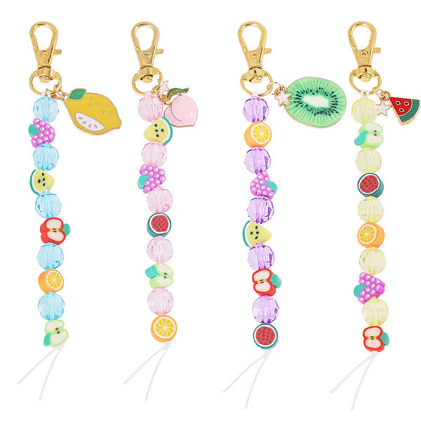 Fruit Polymer Clay & Acrylic & Alloy Enamel Locking Stitch Marker