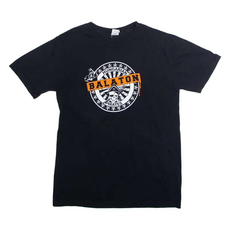 GILDAN Hungarian Balaton Pirates Mens T-Shirt Black Crew Neck M