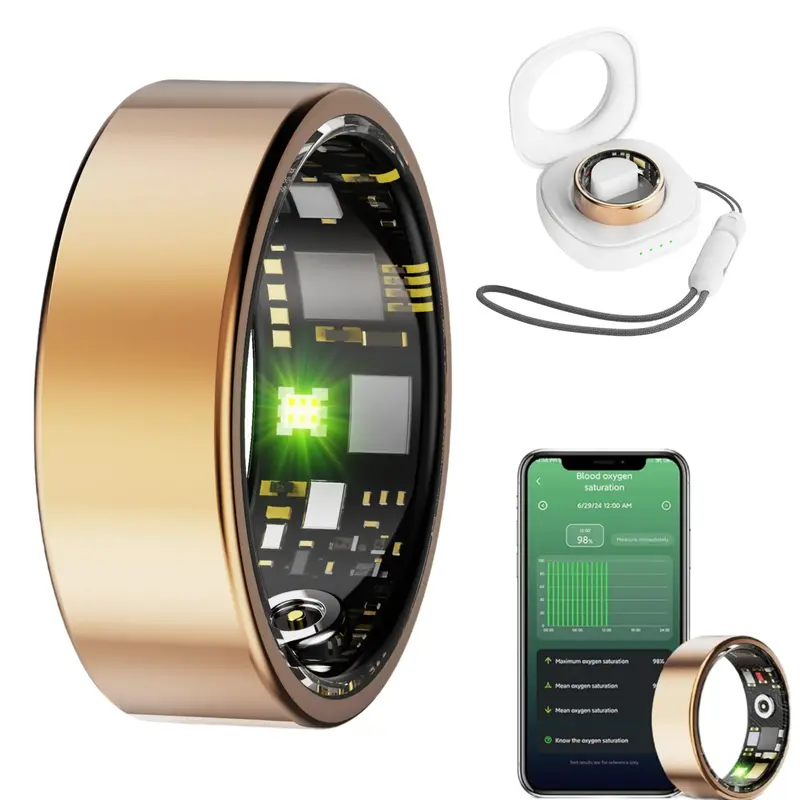 2025 Smart Health Ring for Women & Men, Fitness Tracker with Blood Oxygen/Heart Rate/Blood Pressure，Advanced Sleep Analysis...