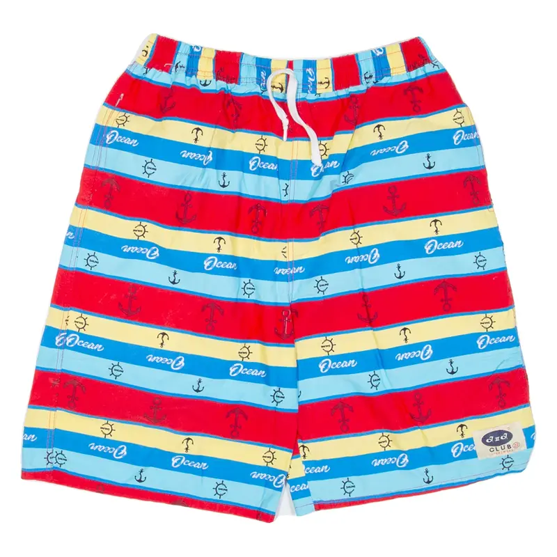Mens Casual Shorts Red Striped L W28