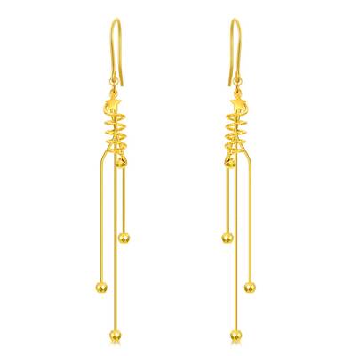 18K Gold Star Drop Earrings