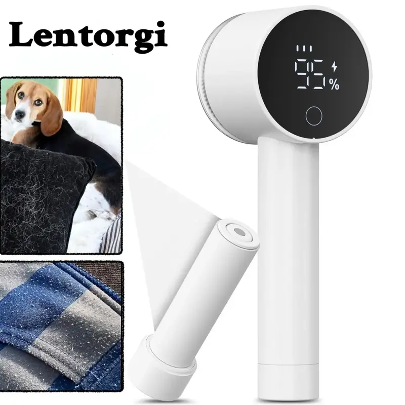 LENTORGI Rechargeable Fabric Shaver, Electric Lint Remover with Led Digital Display and 6-Leaf Blades, 3-Speeds, Hairball and...