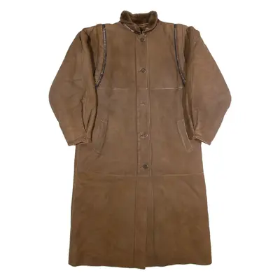 JACQUES SAINT JUST Womens Overcoat Coat Brown Shearling 90s S