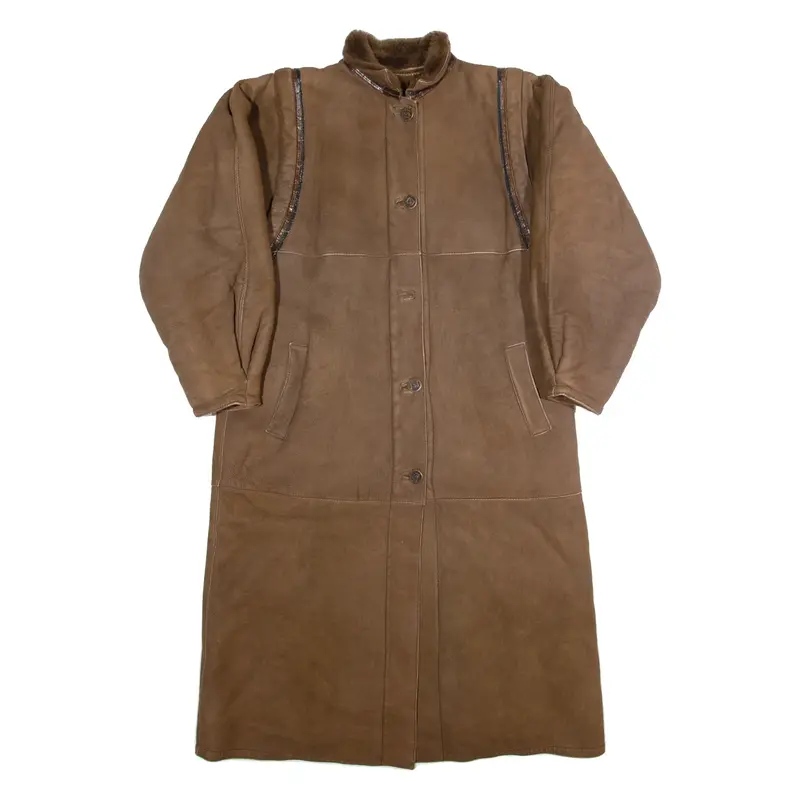 JACQUES SAINT JUST Womens Overcoat Coat Brown Shearling 90s S