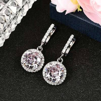 925 Sterling Silver Pave Cubic Zirconia Flat Round Hoop Earrings