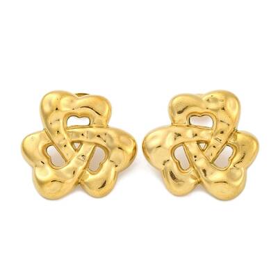 Flower Ion Plating(IP) 304 Stainless Steel Stud Earrings