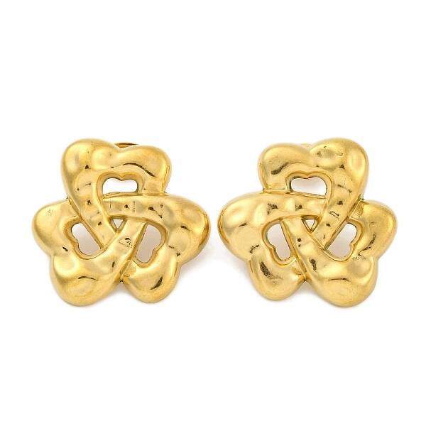 Flower Ion Plating(IP) 304 Stainless Steel Stud Earrings