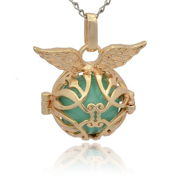 Golden Tone Brass Cage Pendants
