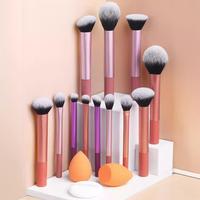 Professional Makeup Tools Set for Women, 15pcs/set Including Brush & Sponge & Powder Puff, Aesthetic Brushes with Soft Bristl...