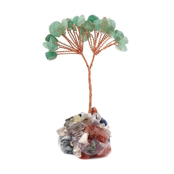 Natural Mixed Gemstone Chips Tree of Life Decorations