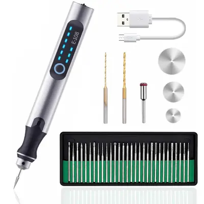USB Rechargeable Engraving Pen, Mini Portable Electric Engraver Etching Machine, Cordless Rotary Tools for Engraved Jewelry S...