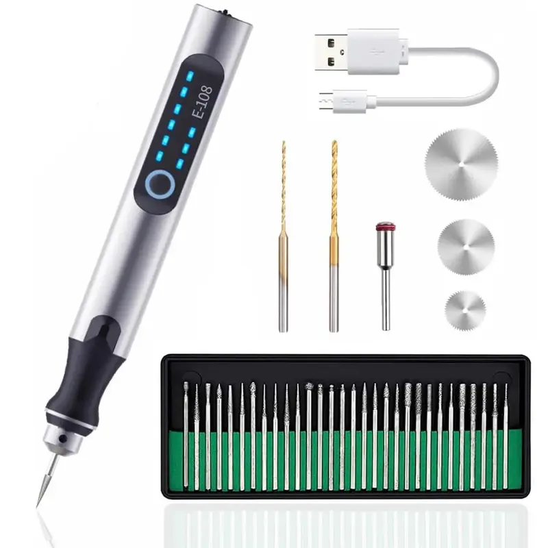 USB Rechargeable Engraving Pen, Mini Portable Electric Engraver Etching Machine, Cordless Rotary Tools for Engraved Jewelry S...