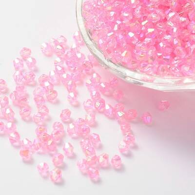 Bicone AB Color Plated Eco-Friendly Transparent Acrylic Beads