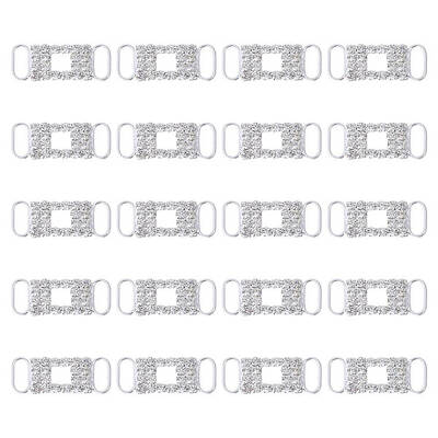 20Pcs Alloy Crystal Glass Rhinestone Connector Charms