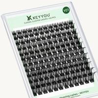 KEYYOU DIY Lash Clusters Volume Lash Extensions Wispy Comfortable Cluster Lashes Eyelash Extensions Makeup Cosmetic Easy DIY ...
