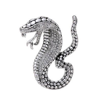 Snake Alloy Rhinestone Brooch Pin