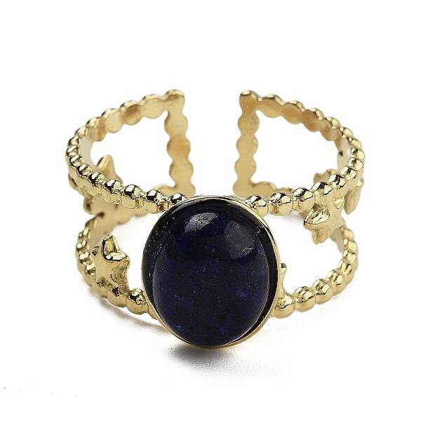 Oval Natural Lapis Lazuli Finger Rings
