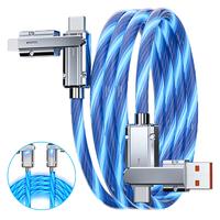 BUBUN 4in1 Multi Ports Charger Cable USB A/Type C to Type C 4 Combinations in one 100W Fast Charging Cord Lighted Up LED Curr...