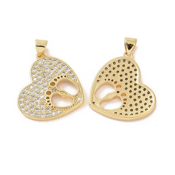 Brass Micro Pave Cubic Zirconia Pendants
