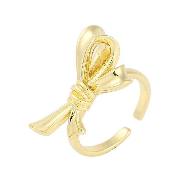Bowknot Brass Open Cuff Ring for Women