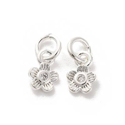 Brass Micro Pave Cubic Zirconia Charms