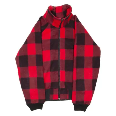 DENALI Mens Fleece Jacket Red Check L