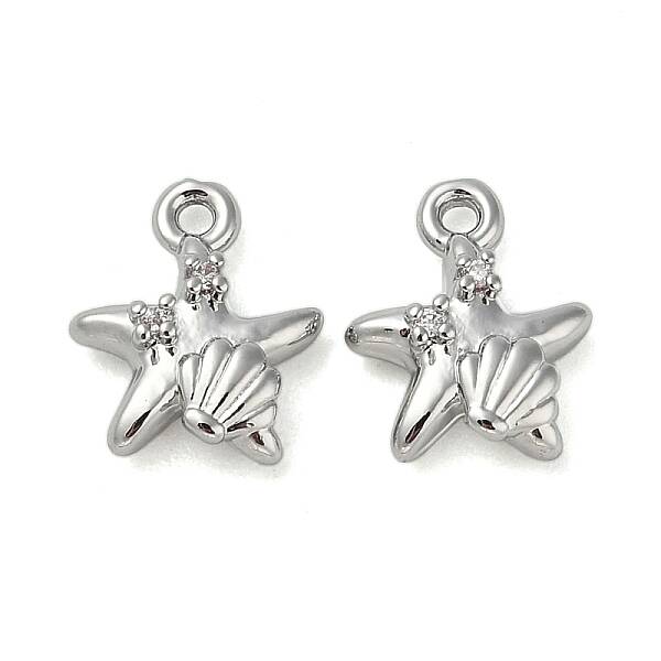 Brass Micro Pave Cubic Zirconia Pendants