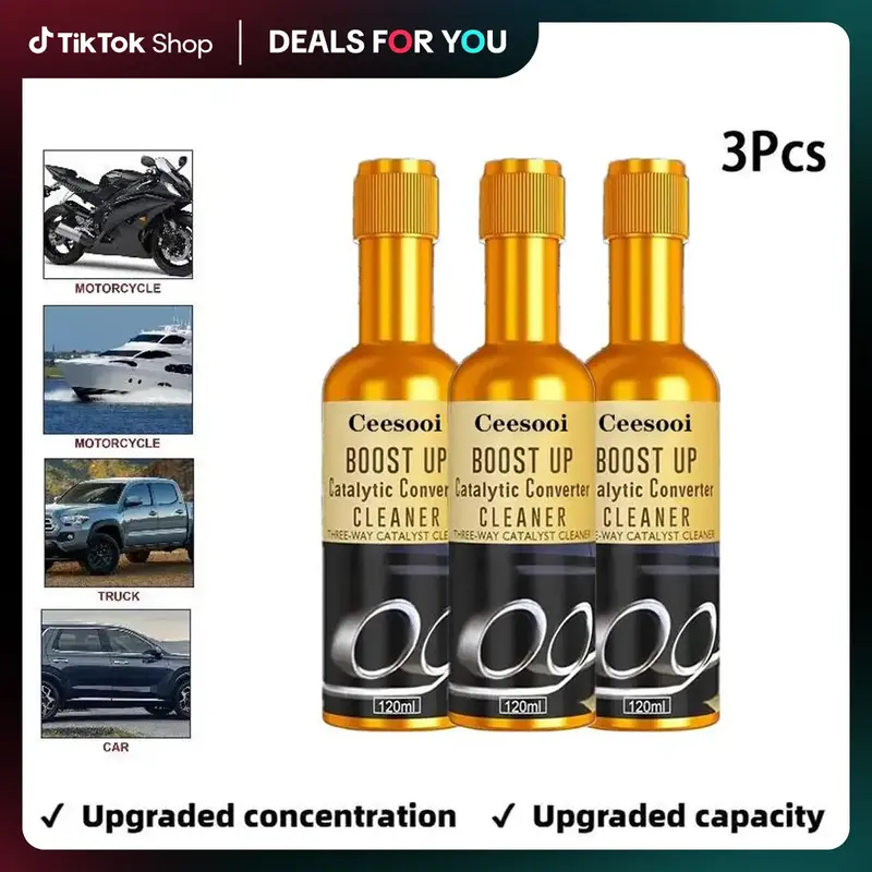 3pc Automotive three-way catalytic cleanerengine internal disassembly free cleaning.exhaust gas decarbonization cleaning agen...