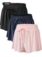 Women's Solid Color Drawstring Shorts, Casual Pocket Bottoms for Summer, Ladies Clothes for Daily Wear, Clothes for Women, Wo...