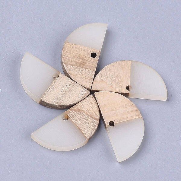 Resin & Wood Semi Circle Pendants