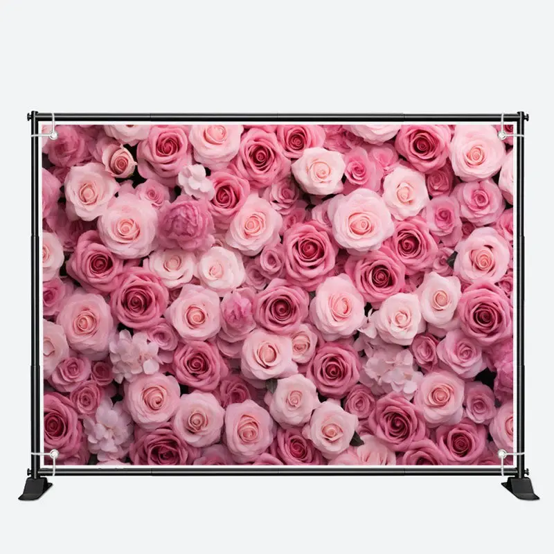 Pink White Bloom Rose Backdrop For Valentines Day - Aperturee