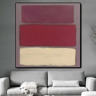 Mark Rothko Original Painting Red Art Pink Abstract Painting Modern Acrylic Rothko Style Art Wall Decor | LINES OF LIFE