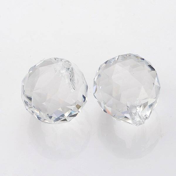 Faceted Round Glass Pendants