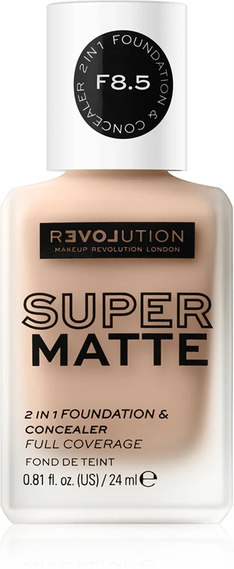 Revolution Relove Super Matte long-lasting mattifying foundation colour F8.5 24 ml