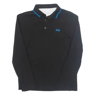 BOSS HUGO BOSS Boys Polo Shirt Black Long Sleeve 14Y