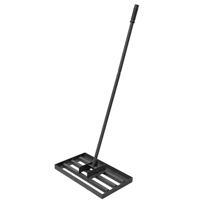 Garvee steel lawn leveling rake with adjustable handle 17x10 Durable metal construction for precise soil & grass leveling. ...