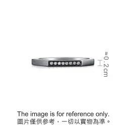 'M' 18K Black Gold Diamond Ring