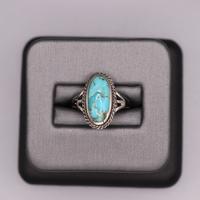 Sterling Silver Stone Ring - Oval Turquoise