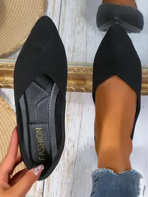 Women's Elegant Minimalist Pointed Toe Thin Shoes, 2024 New Trendy Casual Soft Breathable Flat Shoes for Banquet & Wedding Pa...