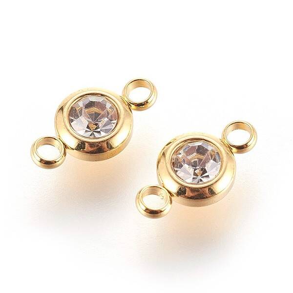 304 Stainless Steel Rhinestone Links connectors
