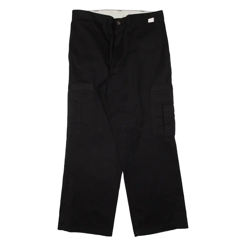 DICKIES Cargo Workwear Mens Trousers Black Relaxed Straight W34 L28
