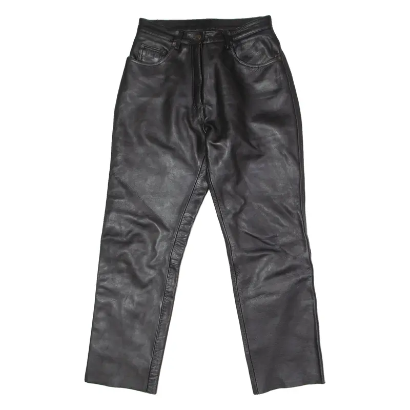 BELSTAFF Motorcycle Womens Leather Trousers Black Regular Straight W28 L27
